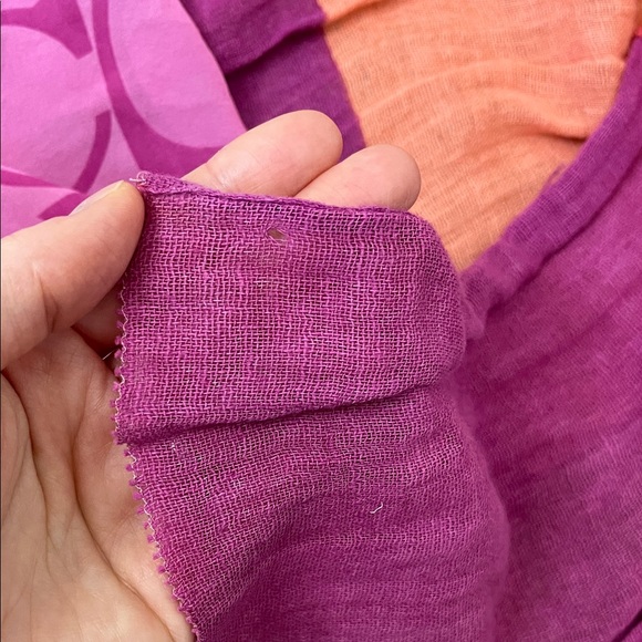 Coach Pink Purple Orange Creme & Brown Colorway Patchwork Scarf - Picture 16 of 16